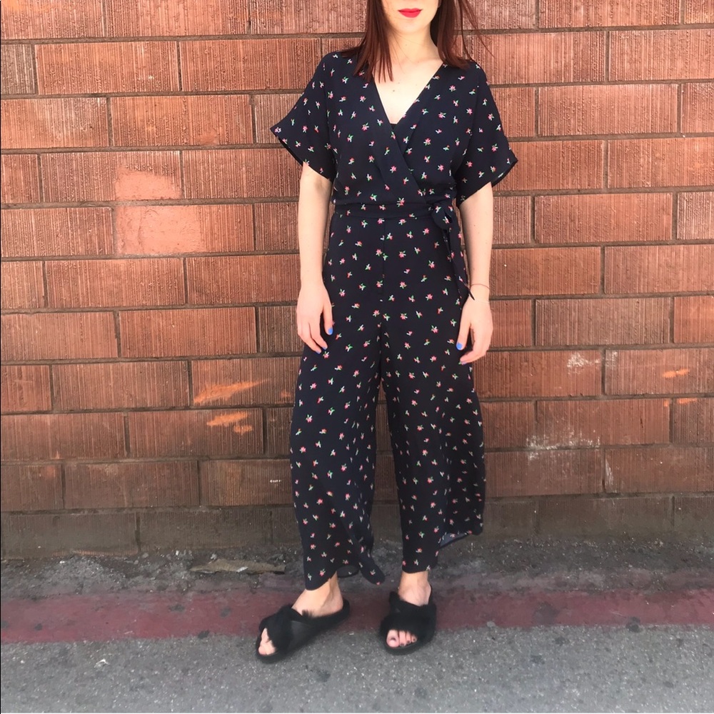 & Other Stories Tropical Print Wrap Jumpsuit